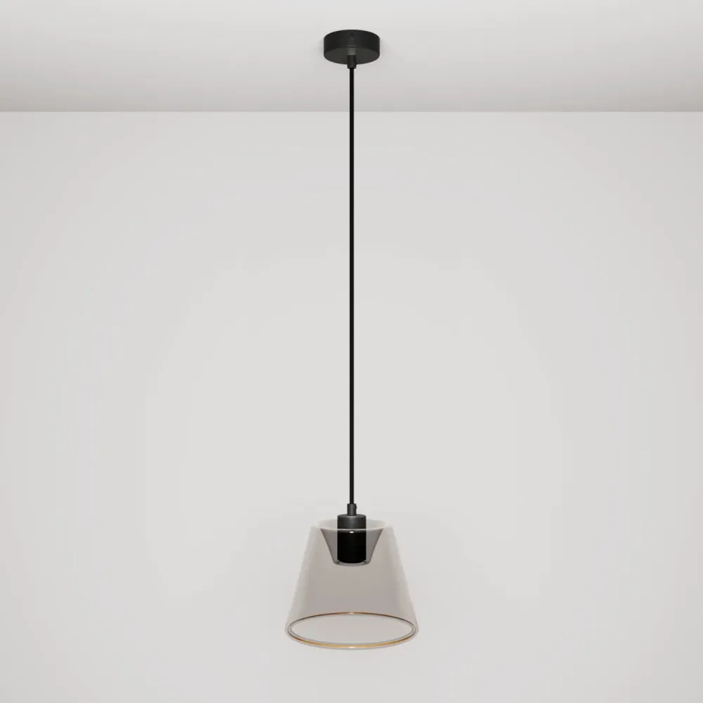 Hanglamp met Ghost lichtbron smoky kegelvorm - Zwart