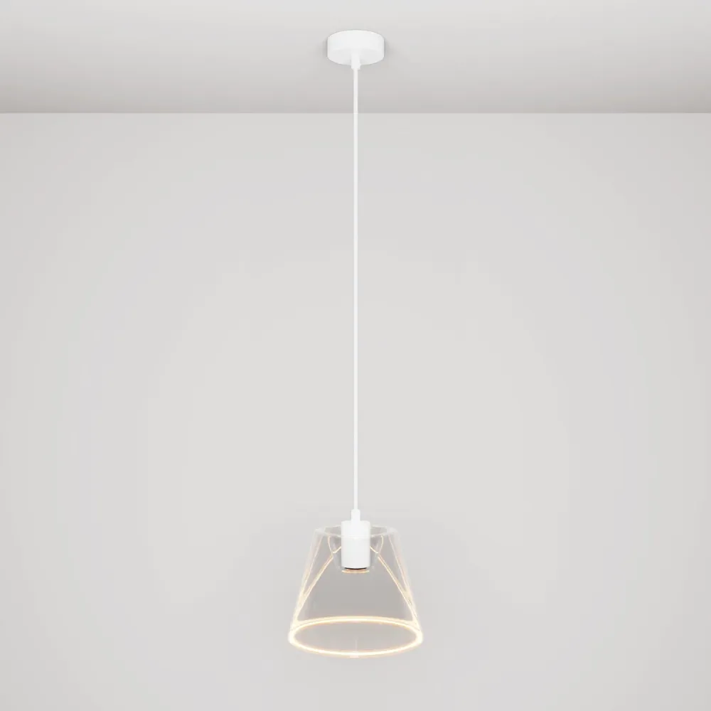 Hanglamp met Ghost lichtbron transparante kegelvorm - Wit