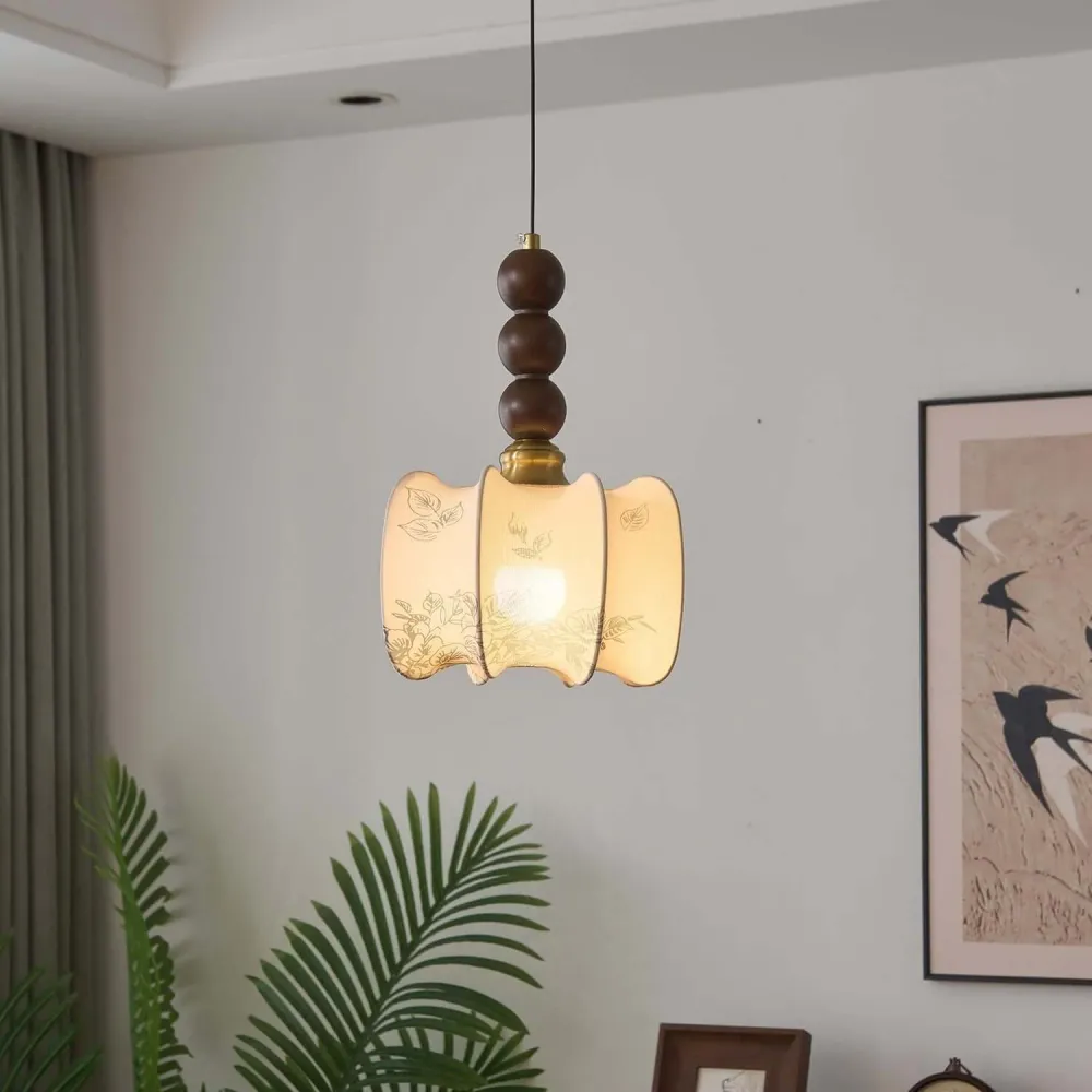 Hanglamp met Glas - Hout & Metaal