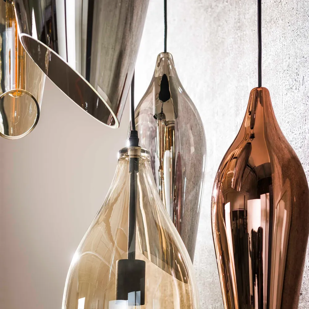 Hanglamp Alune - 5-lichts - Amber Mix - Glas Hanglampen