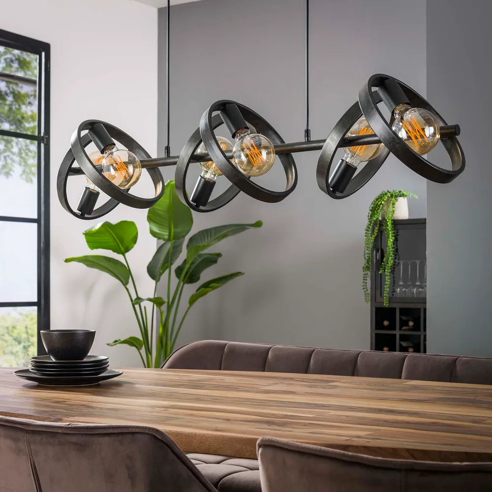 Hanglamp Amara - 6-lichts - Antraciet - Metaal Hanglampen