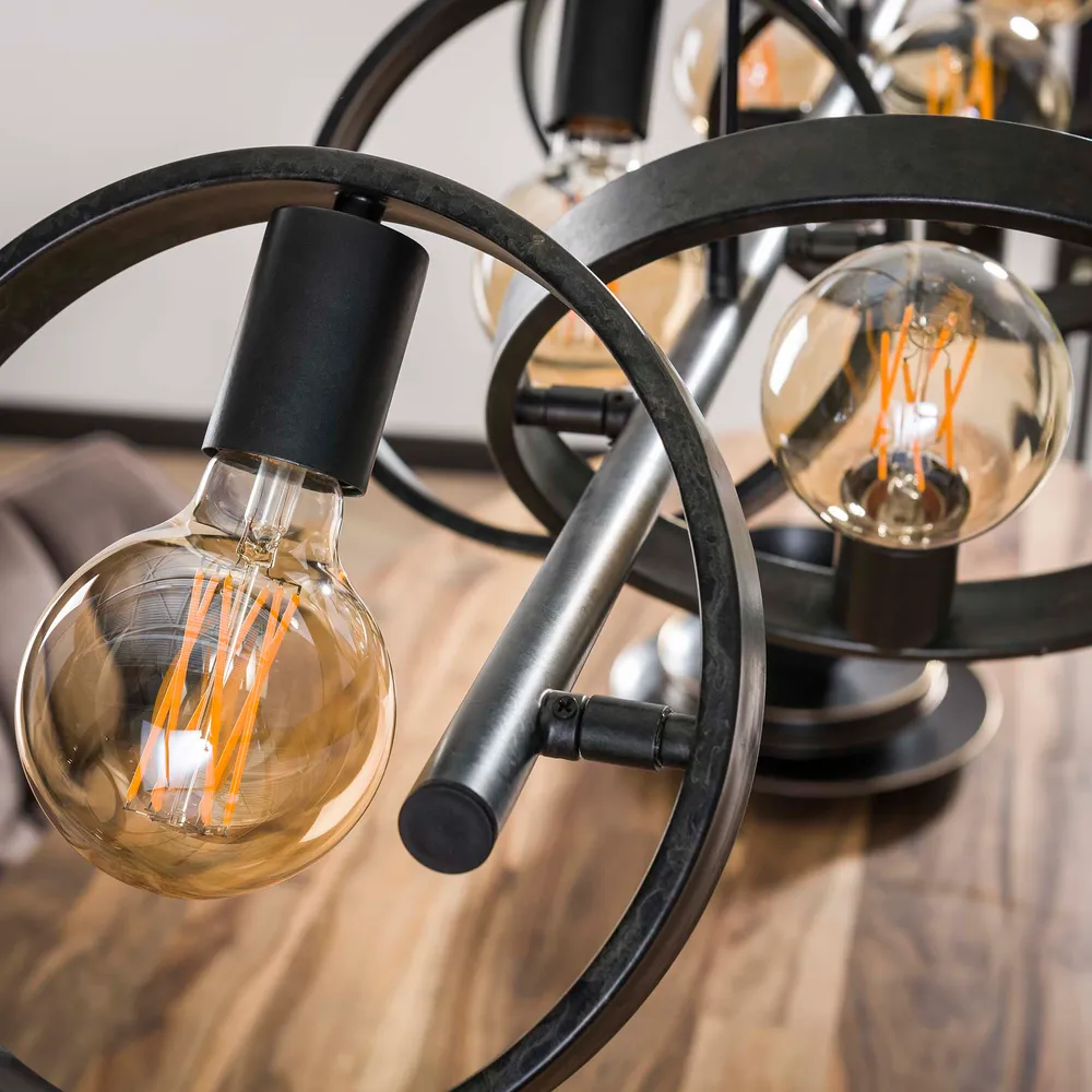 Hanglamp Amara - 6-lichts - Antraciet - Metaal Hanglampen