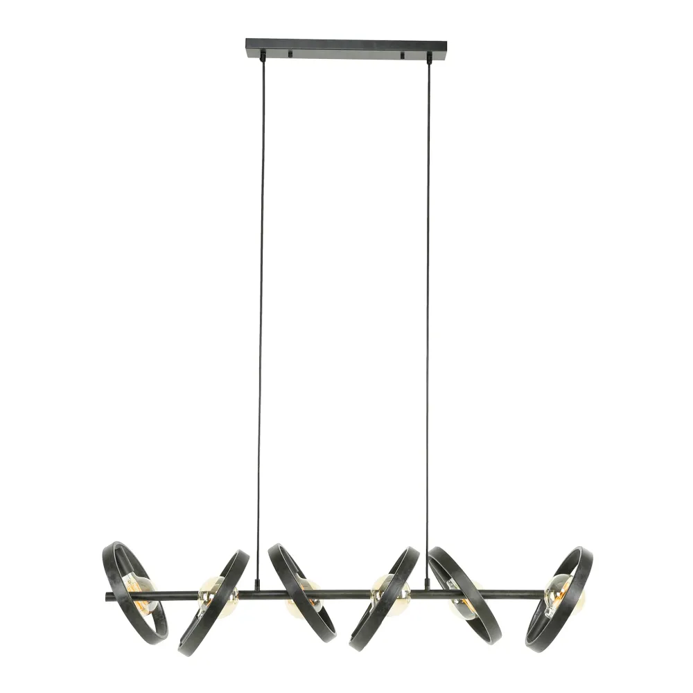 Hanglamp Amara - 6-lichts - Antraciet - Metaal Hanglampen