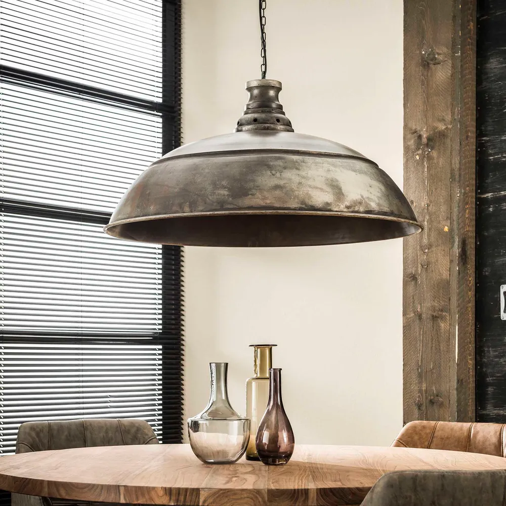 Hanglamp Cindy - 1-lichts - Oud Zilver - Metaal Hanglampen