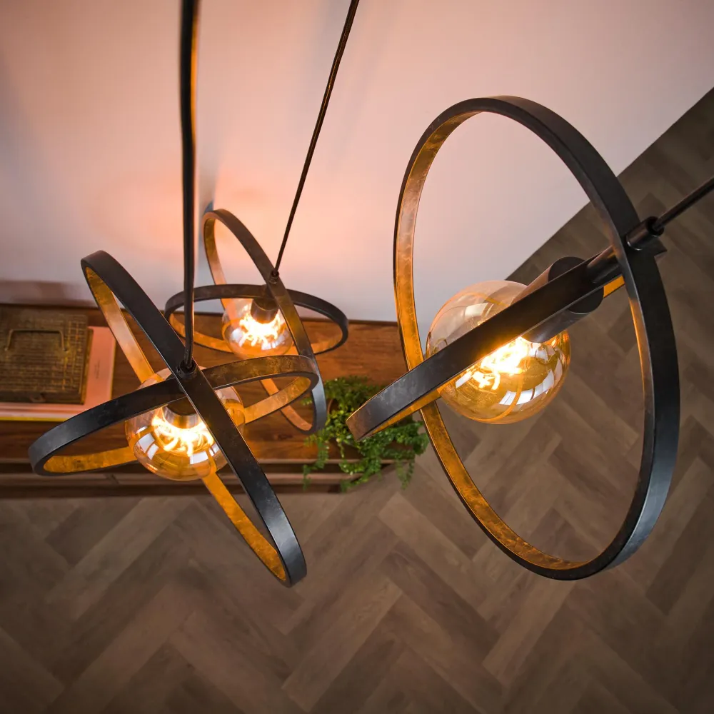 Hanglamp Gava - 3-lichts - Antraciet - Metaal Hanglampen