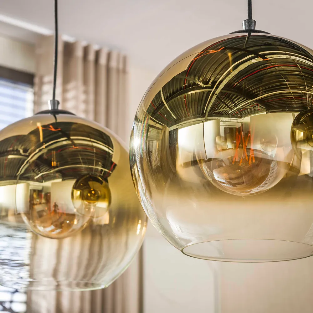 Hanglamp Hudson - 3-lichts - Goud - Glazen Bollen Hanglampen