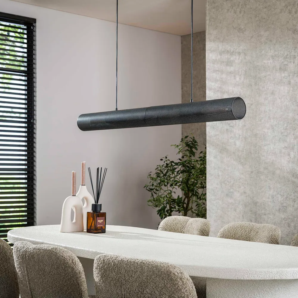 Hanglamp Lattice - 4-lichts - Zwart - Mesh Hanglampen