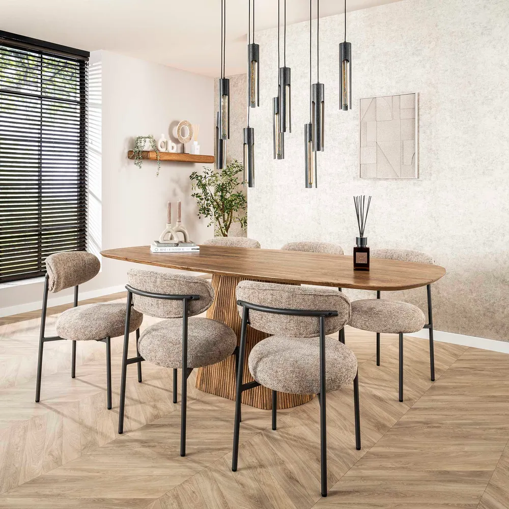 Hanglamp Lumen - 9-lichts - Zwart - Metaal Hanglampen