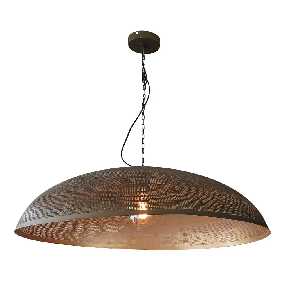 Hanglamp Rhea - 1-lichts - Brons - Metaal Hanglampen
