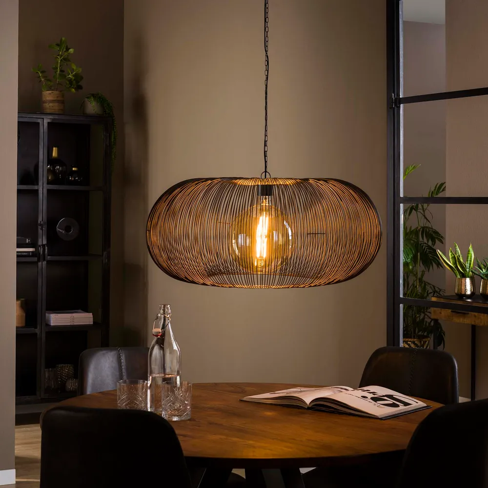 Hanglamp Sifra - 1-lichts - Zwart Nikkel - Metaal Hanglampen