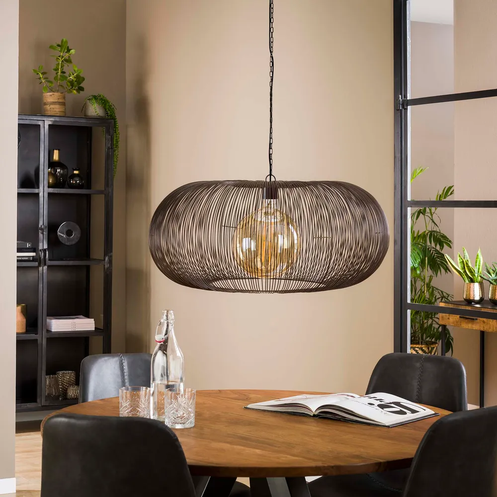 Hanglamp Sifra - 1-lichts - Zwart Nikkel - Metaal Hanglampen