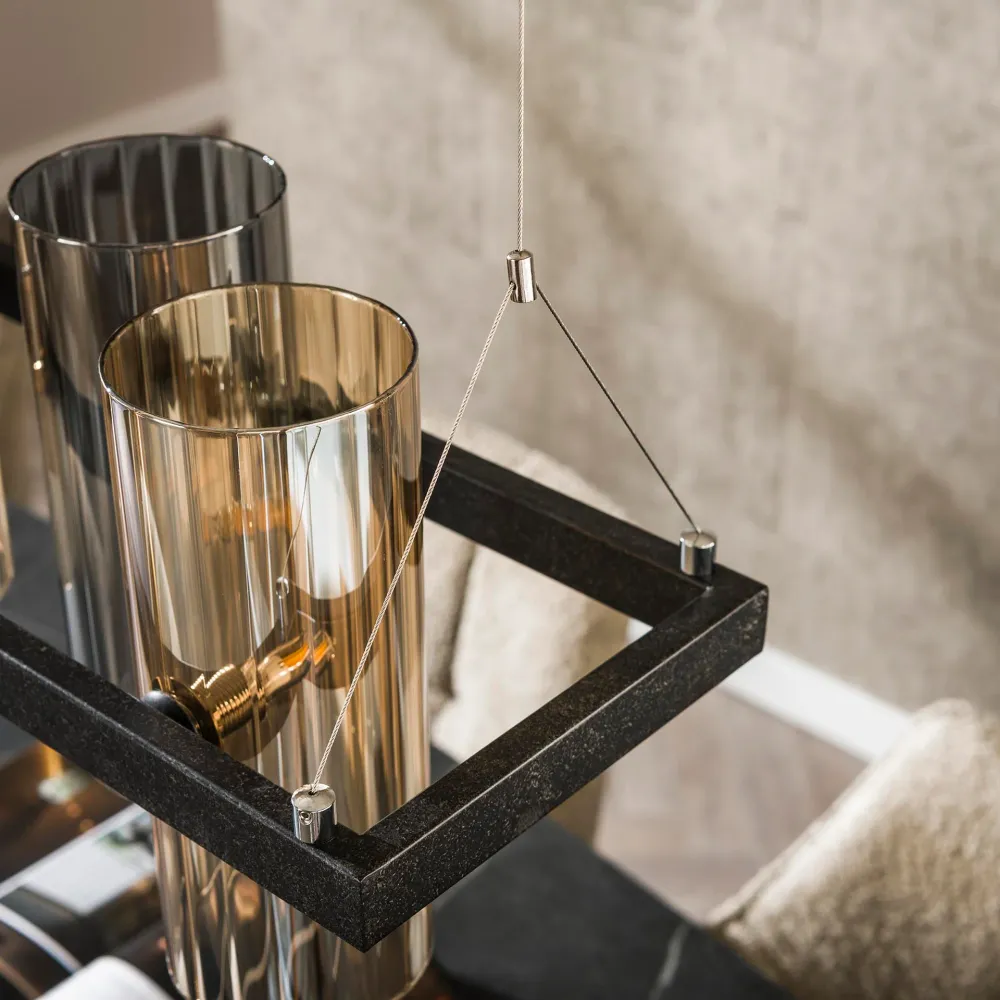 Hanglamp Silhouette - 10-lichts - Amber Mix - Glas Hanglampen