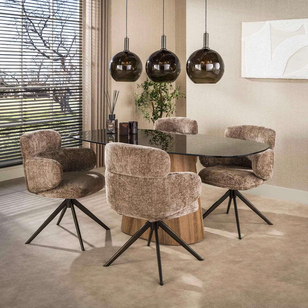 Hanglamp Sira - 3-lichts - Brons - Glazen Bollen Hanglampen