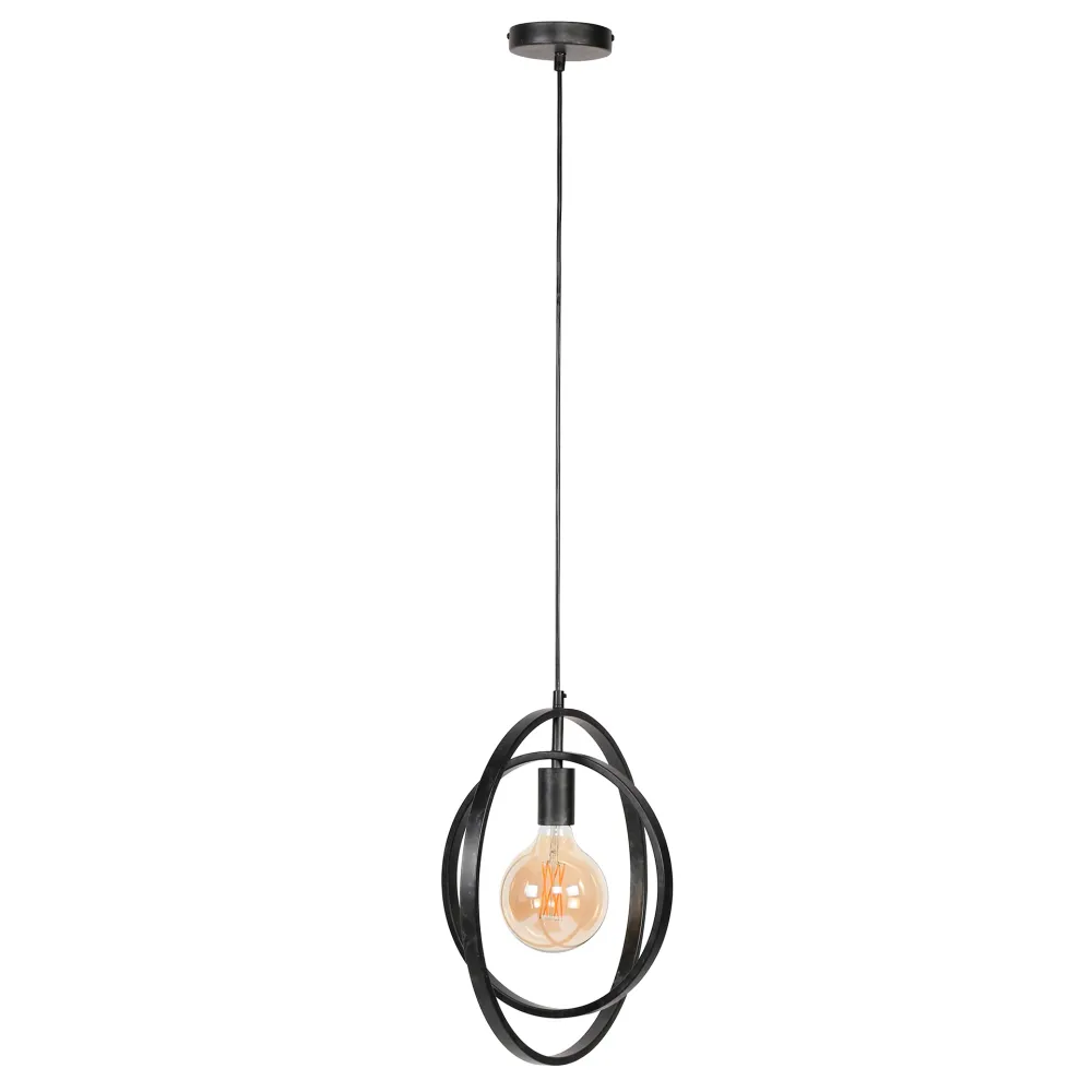Hanglamp Sterre - 1-lichts - Antraciet - Metaal Hanglampen