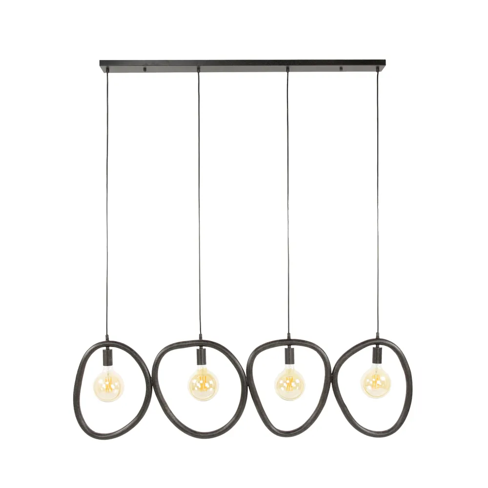 Hanglamp Winnie - 4-lichts - Antraciet - Metaal Hanglampen