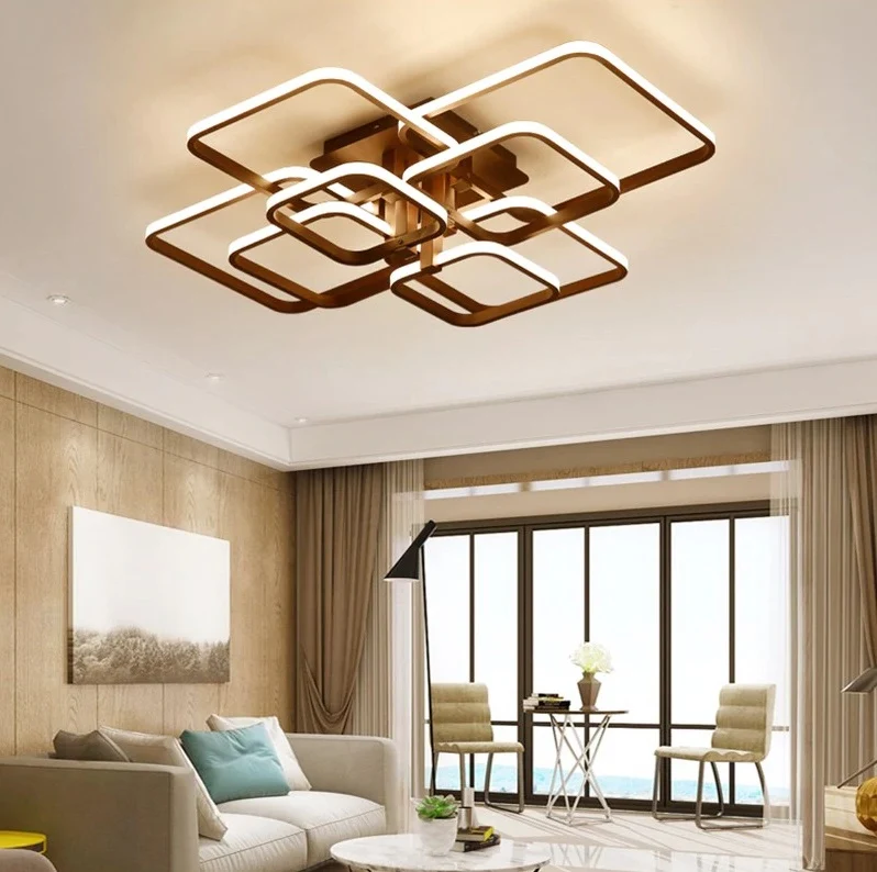 8 Head Plafondlamp - Met Afstandsbediening - LED Bluetooth - Smart Lamp - Zwart - Dimbaar Met App - Woonkamerlamp - Modern...