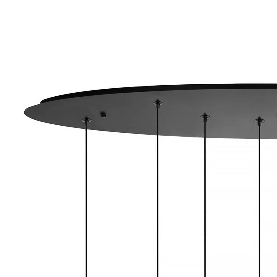 Highlight hanglamp Clear - 8 lichts - 100 x 155 cm - helder zwart
