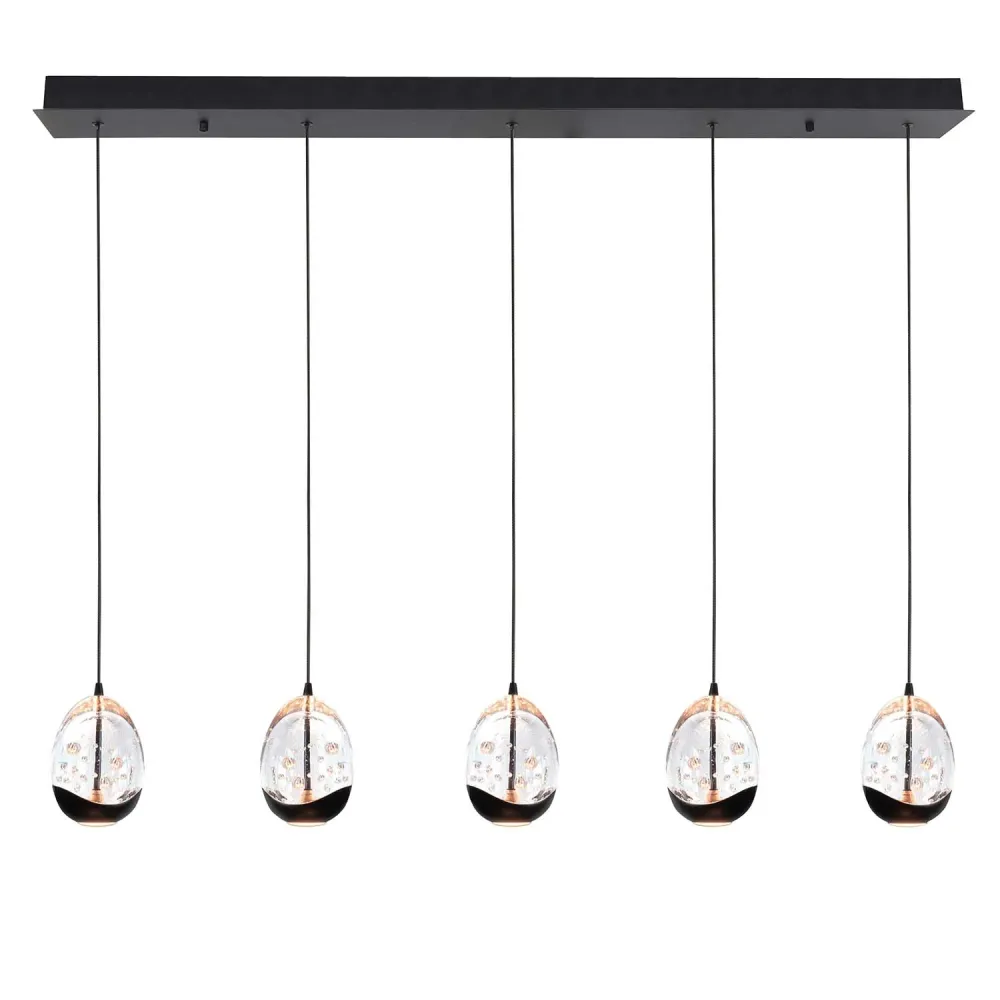 Highlight hanglamp Clear - 5 lichts - 108 x 155 cm - helder zwart
