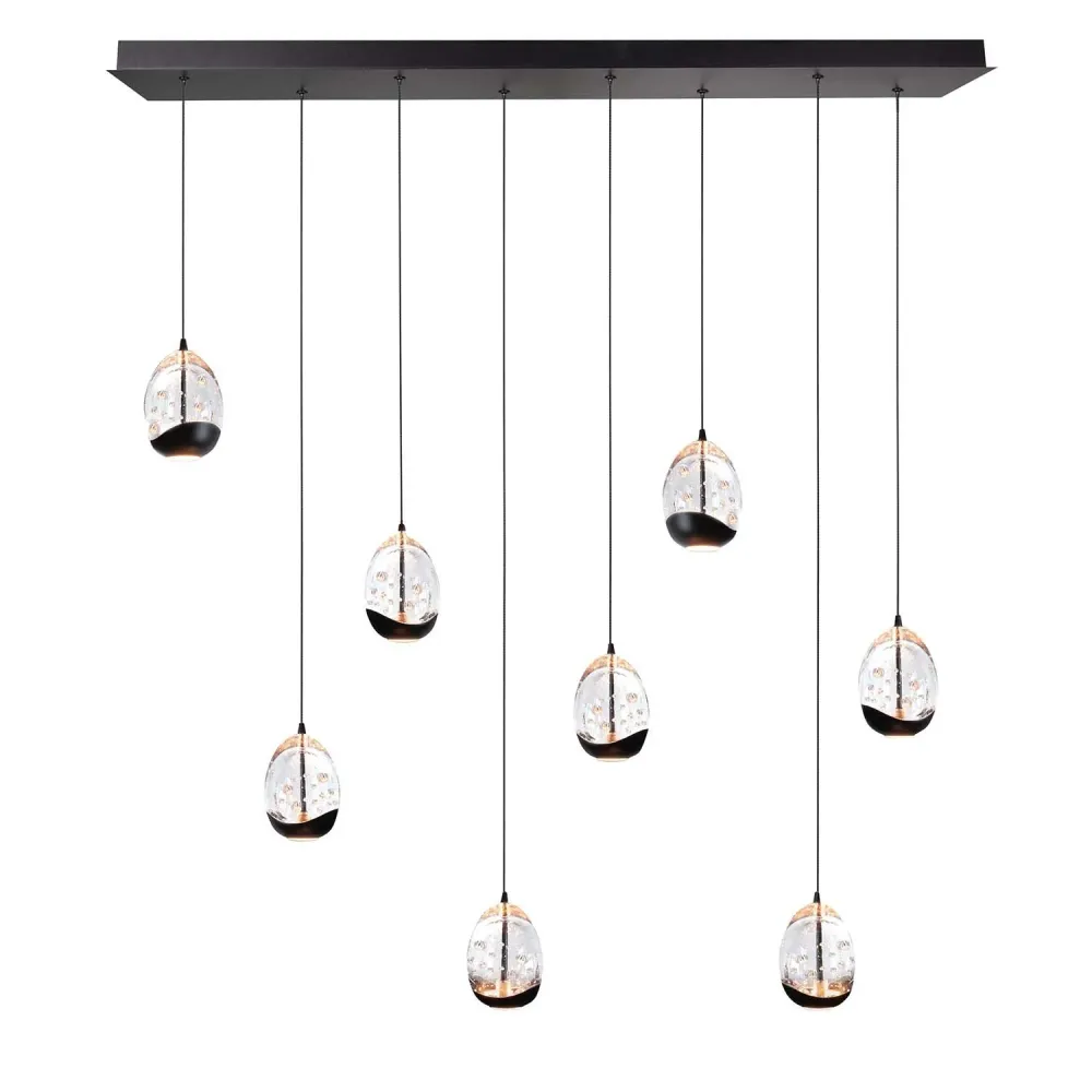 Highlight hanglamp Clear - 8 lichts - 115 x 155 cm - helder zwart