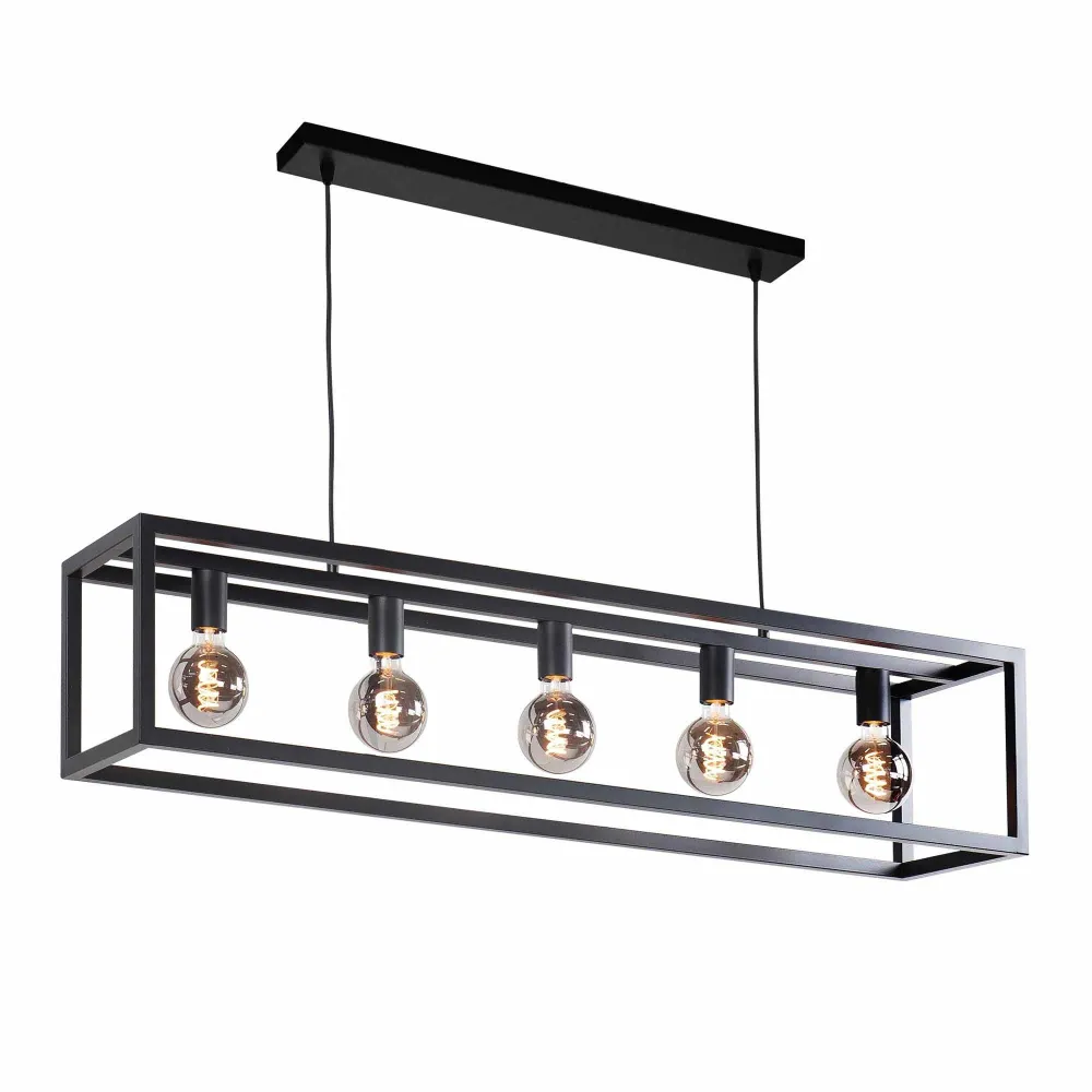 Highlight hanglamp Fragola - 5 lichts - 120x 170 cm - zwart