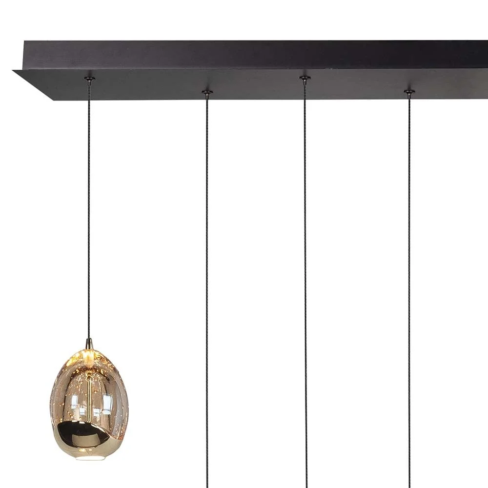 Highlight hanglamp Golden - 8 lichts - 115 x 155 cm - amber zwart