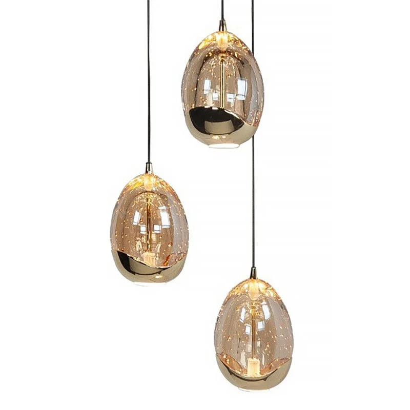 Highlight hanglamp Golden - 3 lichts - 25 x 135 cm - amber zwart
