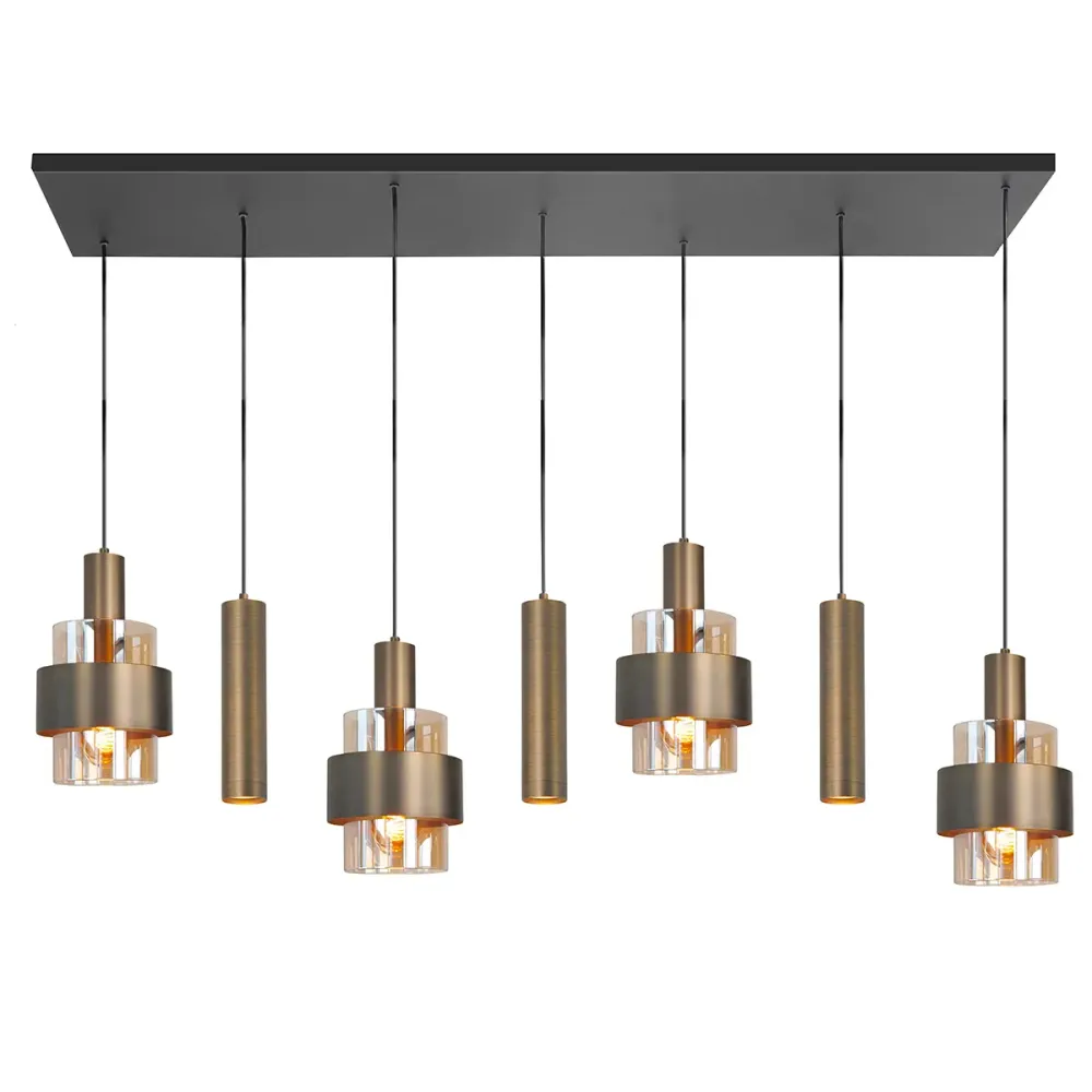 Highlight hanglamp Marrone - 7 lichts - 130 x 160 cm - brons