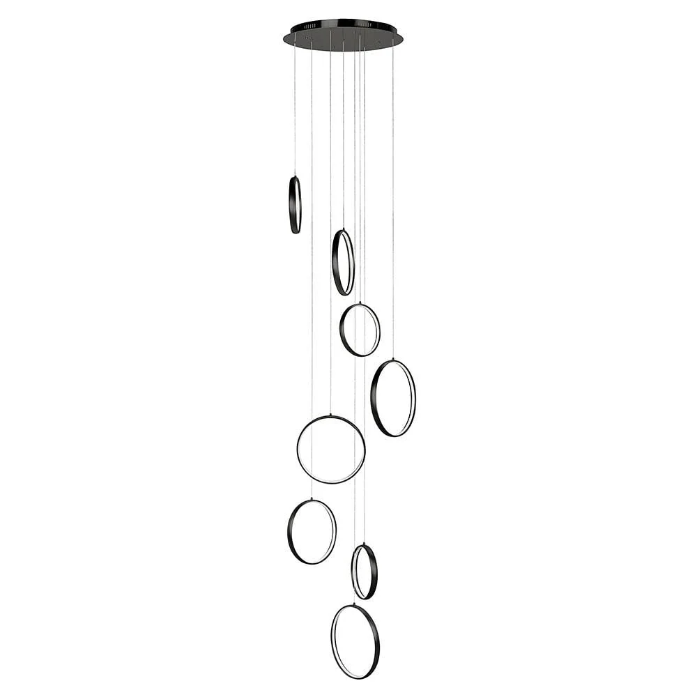 Highlight hanglamp Olympia - 8 lichts - 70 x 330 cm - zwart