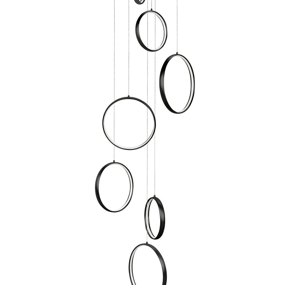 Highlight hanglamp Olympia - 8 lichts - 70 x 330 cm - zwart