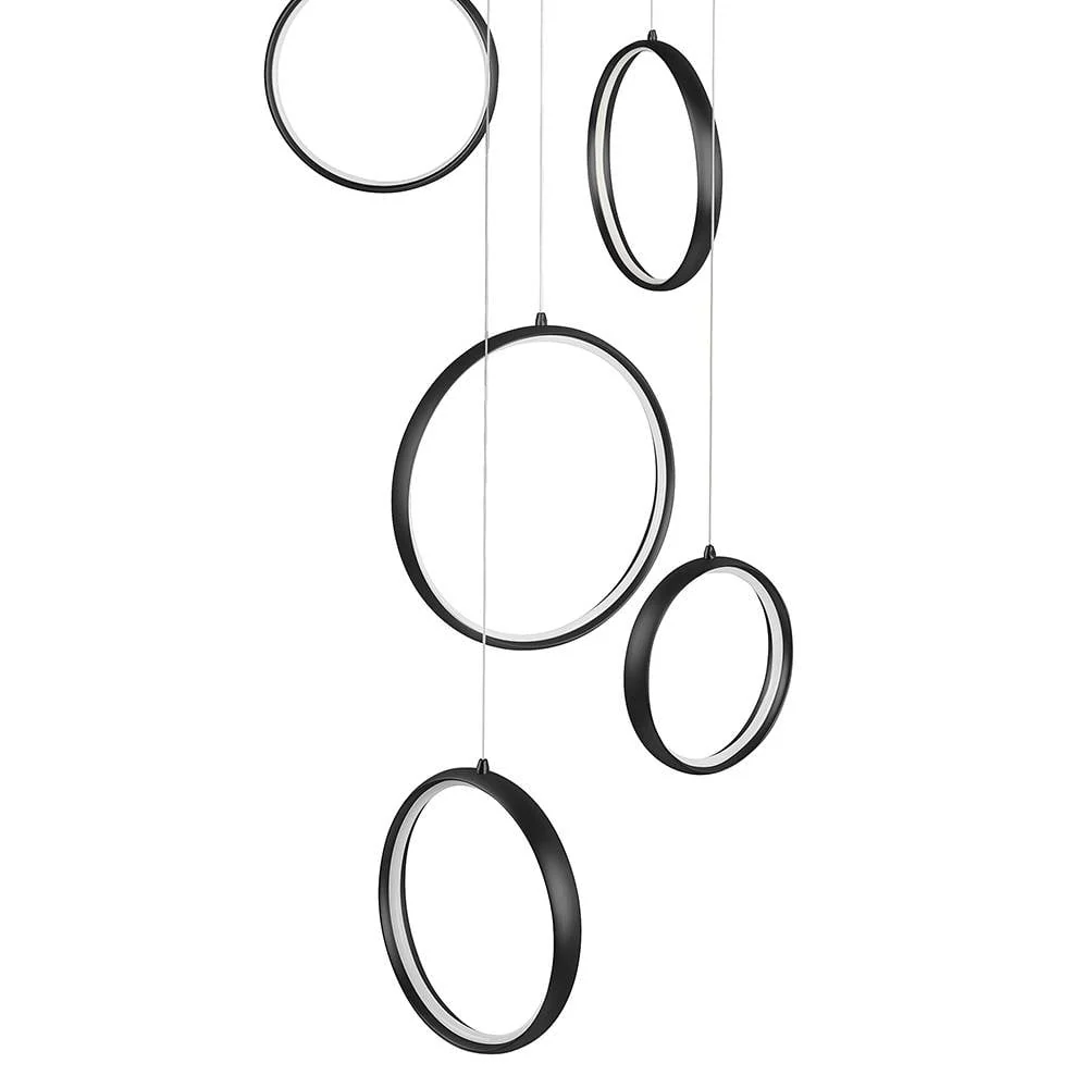 Highlight hanglamp Olympia - 8 lichts - 70 x 330 cm - zwart