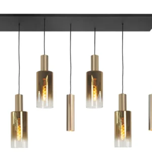 Highlight hanglamp Perugia - 7 lichts - 130 x 165 cm - zwart goud