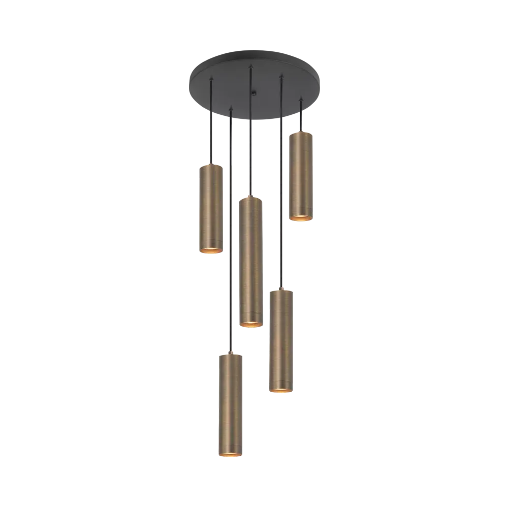 Highlight hanglamp Perugia - 5 lichts - 35 x 160 cm - zwart brons