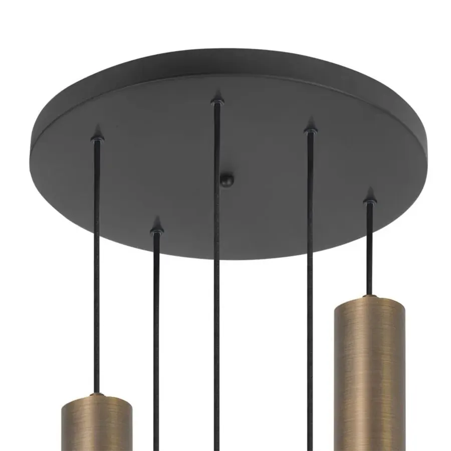 Highlight hanglamp Perugia - 5 lichts - 35 x 160 cm - zwart brons