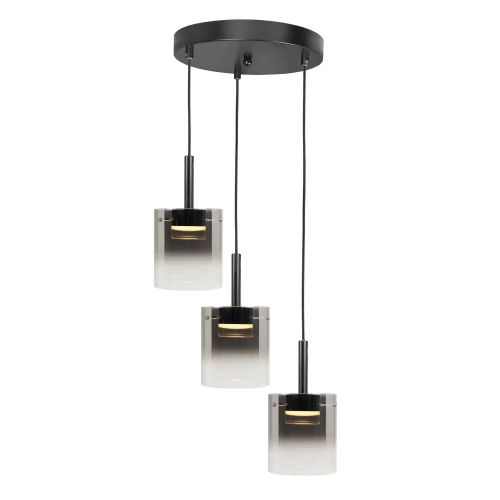 Highlight hanglamp Salerno - 3 lichts - 38 x 150 cm - zwart