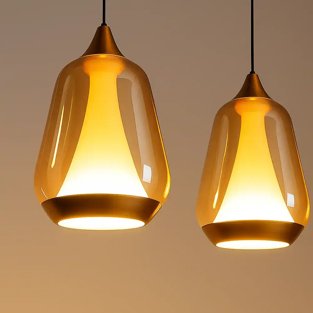 Highlight hanglamp Tromba - 5 lichts - 30 x 155 cm - amber zwart