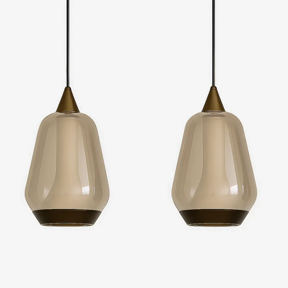 Highlight hanglamp Tromba - 5 lichts - 30 x 155 cm - amber zwart