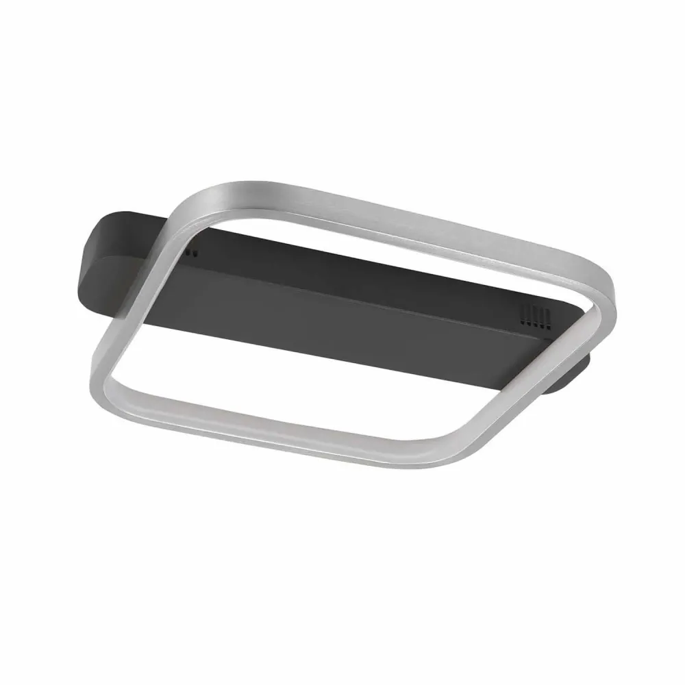 Highlight plafondlamp Ascona - 1 lichts - 36 x 6 cm - zwart - mat chroom