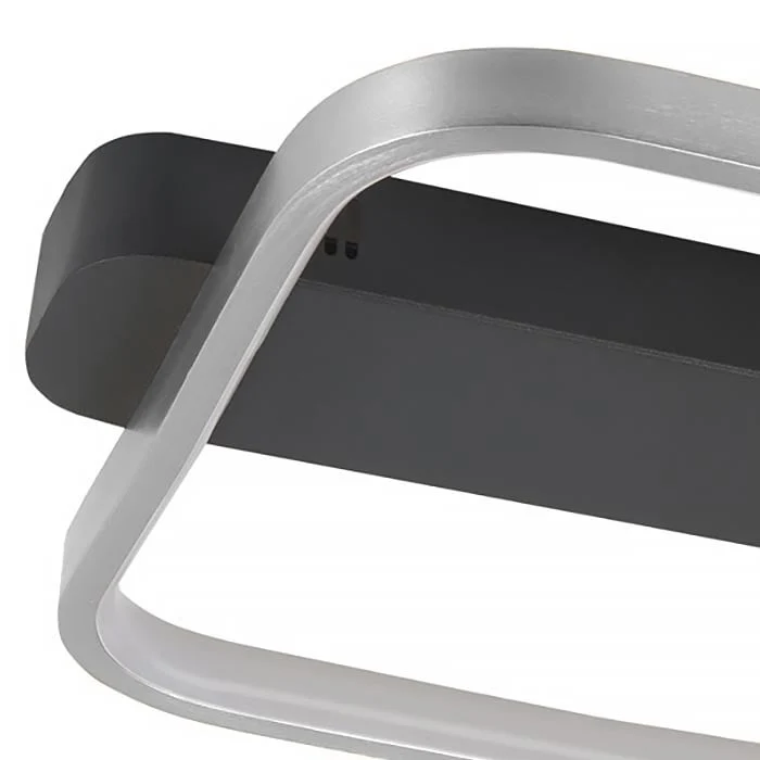 Highlight plafondlamp Ascona - 1 lichts - 36 x 6 cm - zwart - mat chroom