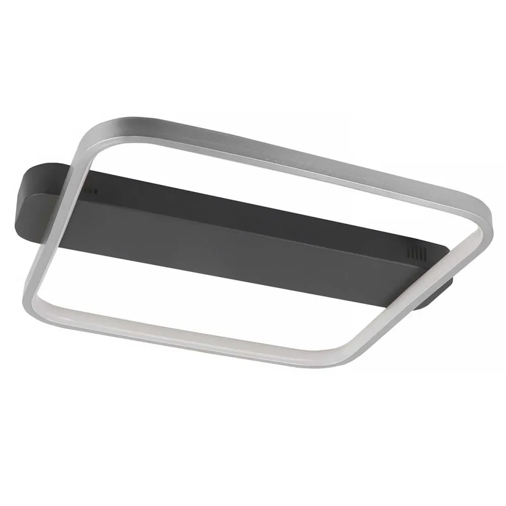Highlight plafondlamp Ascona - 1 lichts - 46 x 6 cm - zwart - mat chroom
