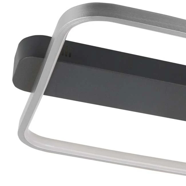 Highlight plafondlamp Ascona - 1 lichts - 46 x 6 cm - zwart - mat chroom