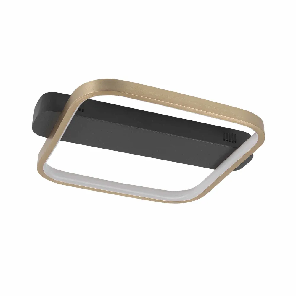 Highlight plafondlamp Ascona - 1 lichts - 36 x 6 cm - zwart - mat goud
