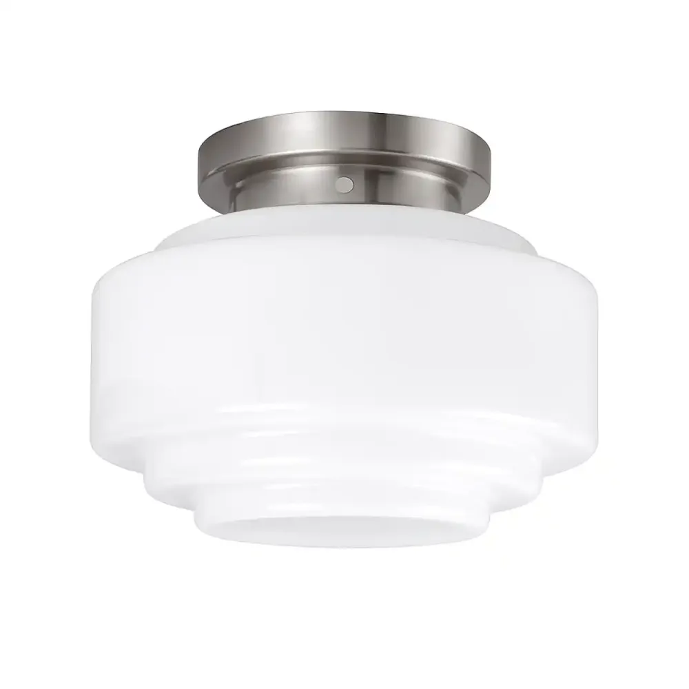Highlight plafondlamp Deco - 1 lichts - 24 x 19.5 cm - mat chroom wit