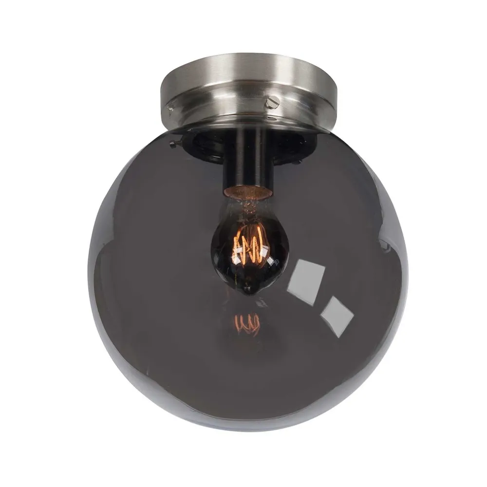 Highlight plafondlamp Deco - 1 lichts - 25 x 28 cm - mat chroom rook