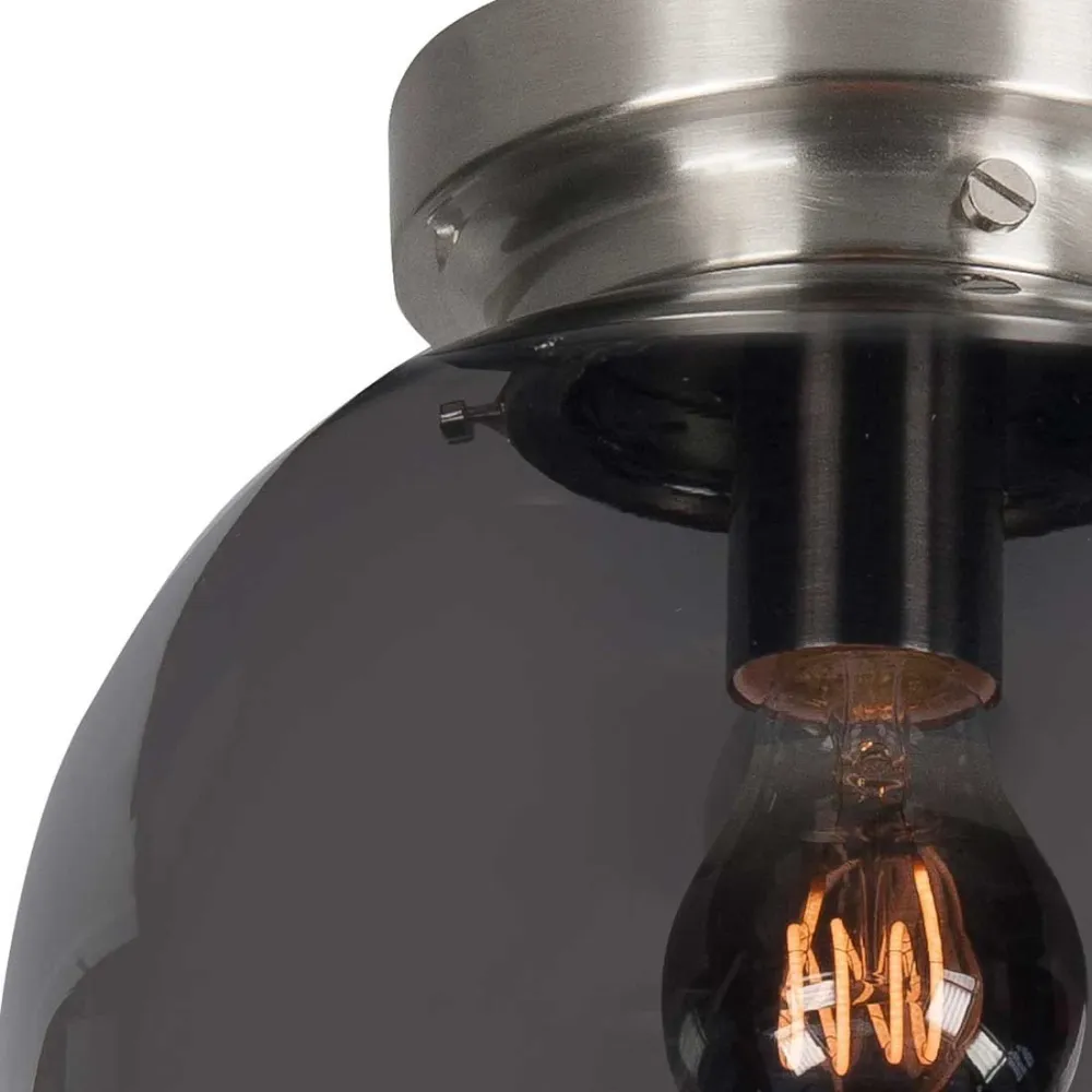 Highlight plafondlamp Deco - 1 lichts - 25 x 28 cm - mat chroom rook