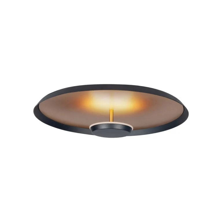 Highlight plafondlamp Oro - 1 lichts - 25.5 x 9.5 cm - zwart - mat goud