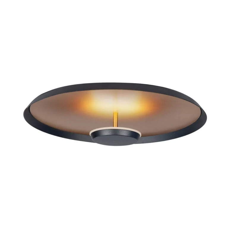 Highlight plafondlamp Oro - 1 lichts - 35.5 x 11 cm - zwart - mat goud