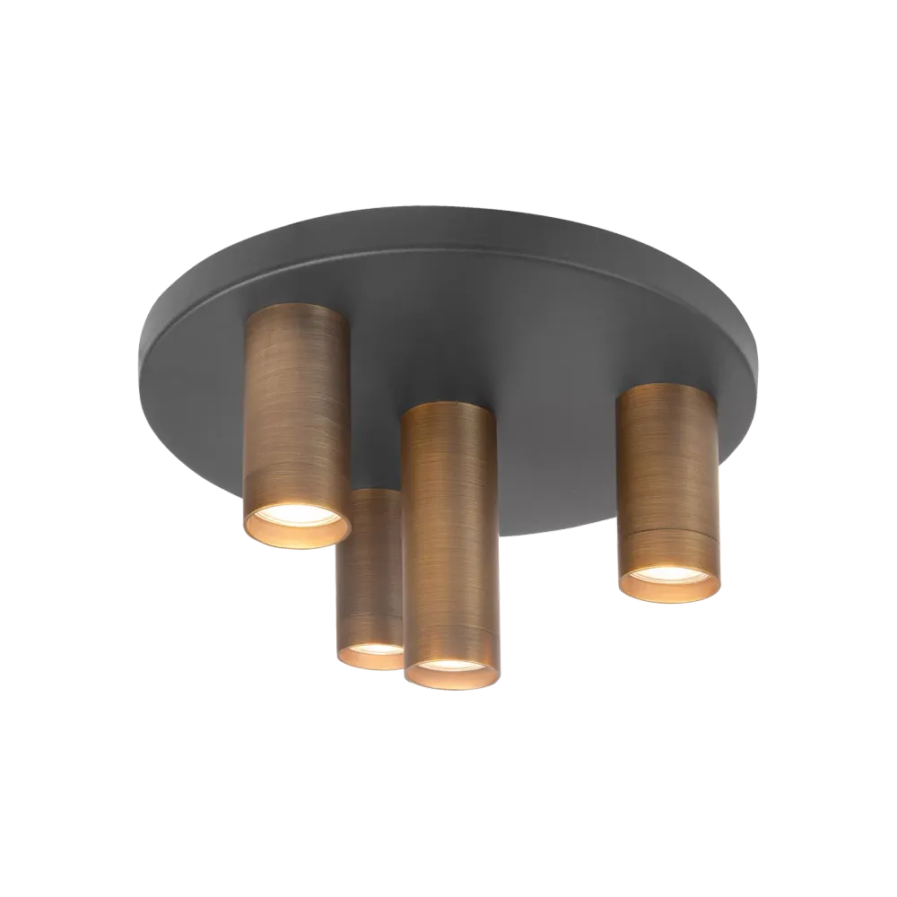 Highlight plafondlamp Perugia - 4 lichts - 35 x 28 cm - zwart brons