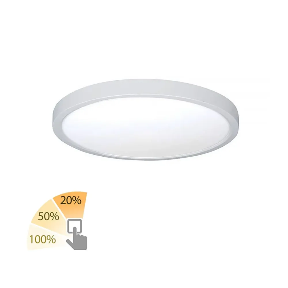 Highlight plafondlamp Piatto - 1 lichts - 23.5 x 2.5 cm - wit
