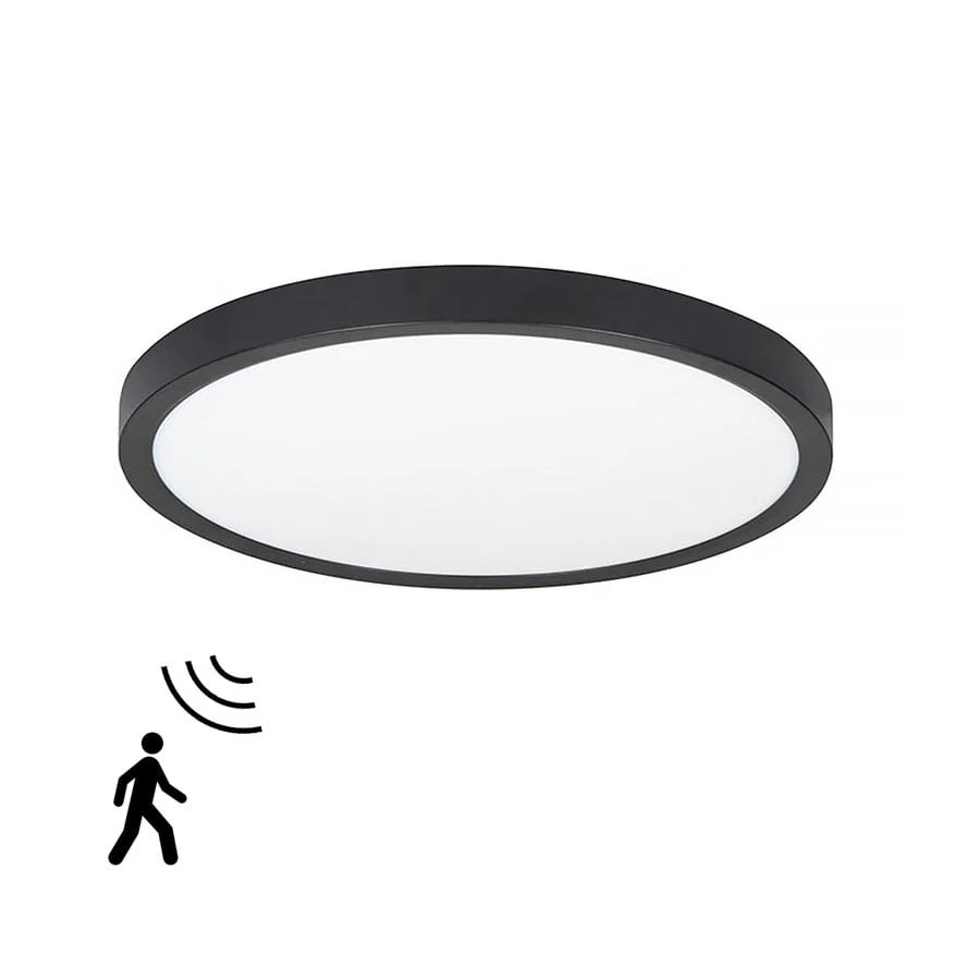 Highlight plafondlamp Piatto - 1 lichts - 30.5 x 2.5 cm - zwart