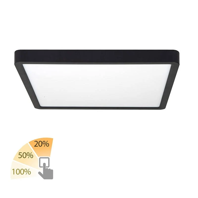Highlight plafondlamp Piatto - 1 lichts - 30 x 2.5 cm - zwart